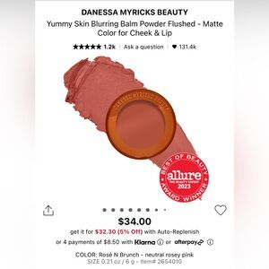 Dennisa myricks beauty yummy skin blurring balm powder in Rose & Brunch